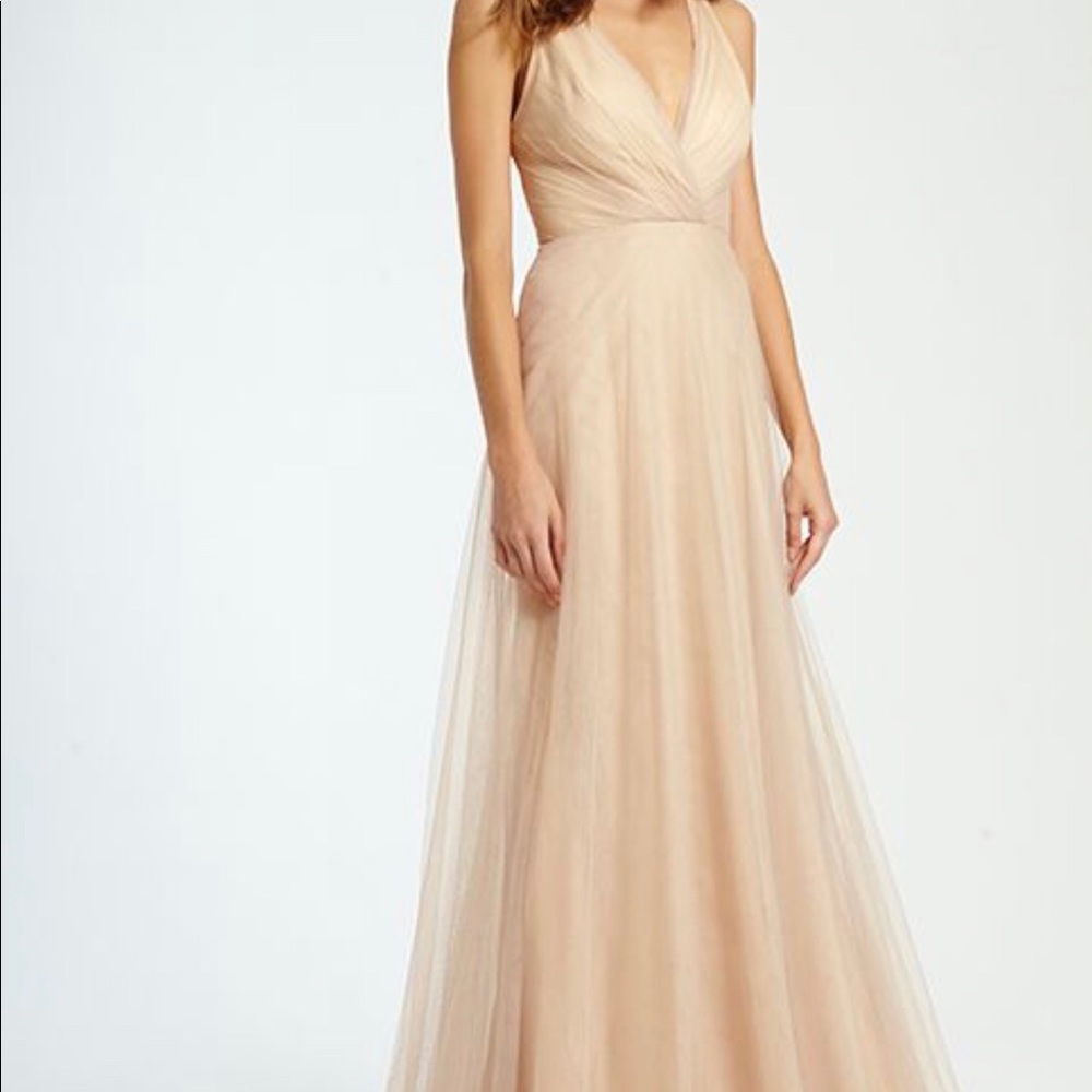 Monique Lhuillier long romantic tulle dress